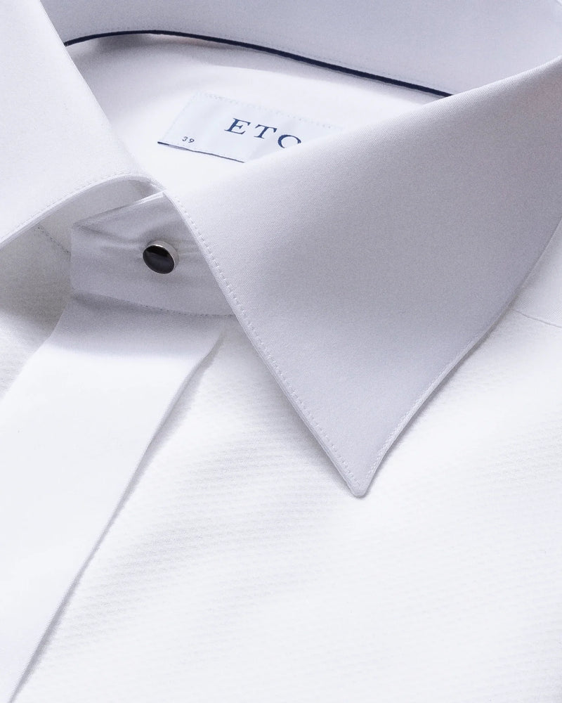 White Piqué Tuxedo Shirt