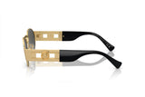 Oval-Framed Gold Sunglasses with Medusa