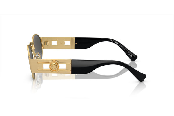 Oval-Framed Gold Sunglasses with Medusa