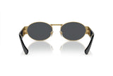 Oval-Framed Gold Sunglasses with Medusa