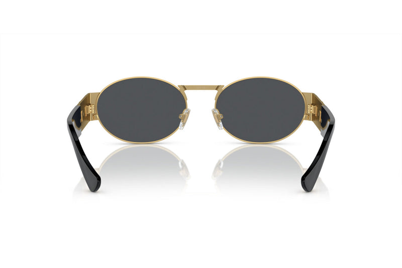 Oval-Framed Gold Sunglasses with Medusa