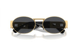 Oval-Framed Gold Sunglasses with Medusa