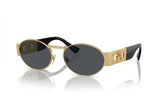 Oval-Framed Gold Sunglasses with Medusa