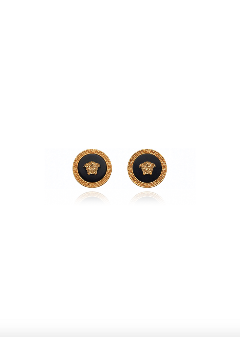 Medusa Resin Cufflinks in Black and Gold